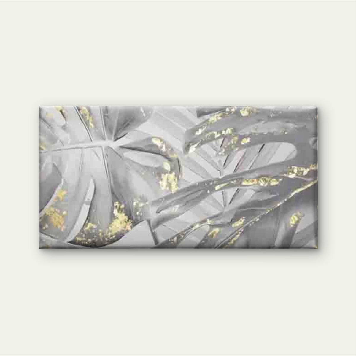 Abstract Black & Monstera Leaf Wall Art Canvas Office Home Room Framed 120x60cm