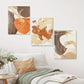3pcs Boho Orange, Brown & Beige Textured Design Metal Print Ready to Hang Art