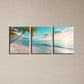 3pcs Clear Sky Beach Sunset Stunning Metal Print Ready to Hang Art