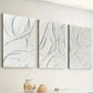 3pcs Modern Style Pure Color Abstract Geometric Art Off White Wall Art Set Canvas Framed 40x60cm - High Quality Print 100% Australian Made Wall Canvas Ready to Hang