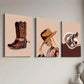 3pcs Vintage-Style Western Cowboy Art Landscapes Wall Art Set Canvas Framed 40x60cm - High Quality Print 100% Australian Made Wall Canvas Ready to Hang
