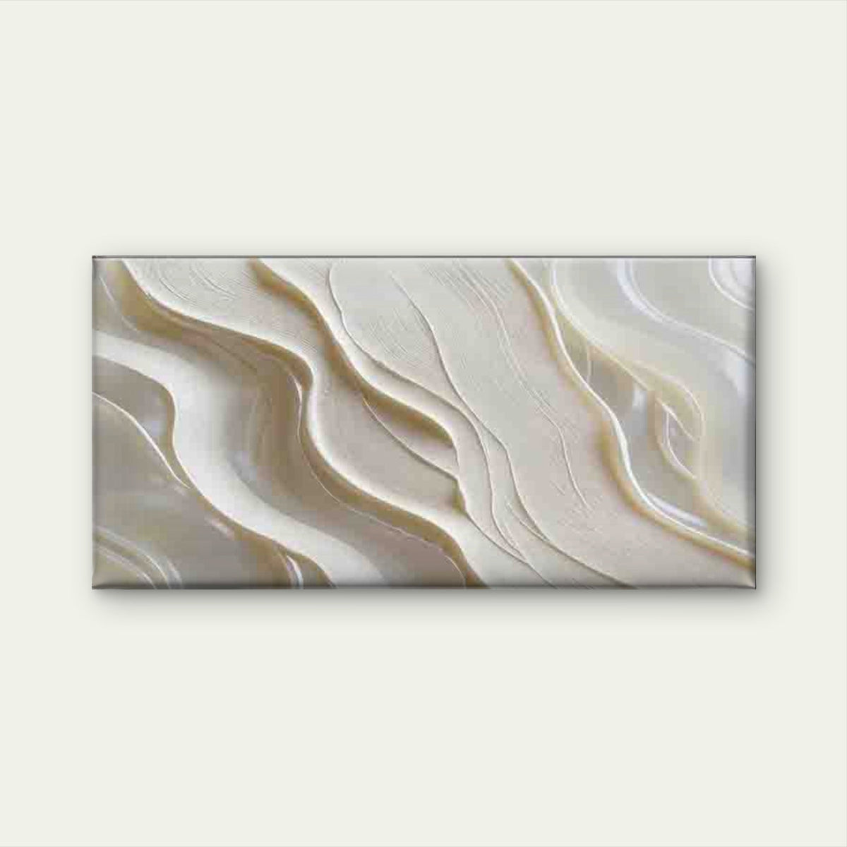 Modern Abstract Cream Wall Art Canvas Office Home Room Framed 120x60cm