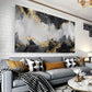 Modern Abstract Wall Art, Black, Golden & White Wall Art wall canvas office home room framed 120x60cm