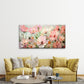 Abstract Pastel Pink Flowers Wall Art Canvas Office Home Room Framed 120x60cm