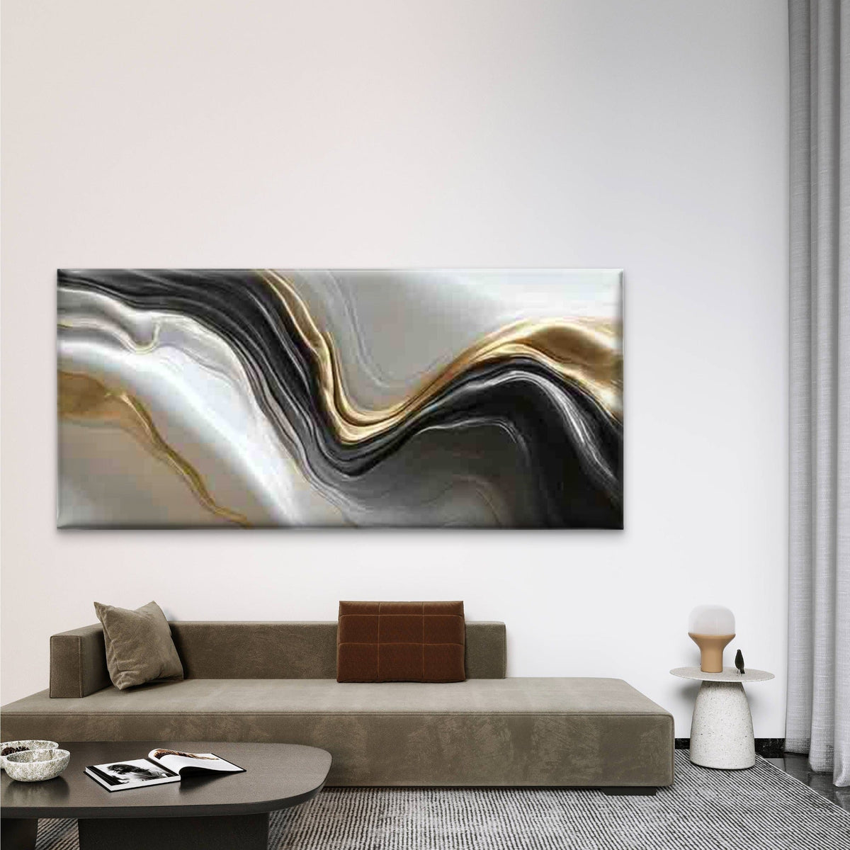 Abstract Leaf Minimalist Wall Art Canvas Office Home Room Framed 120x60cm