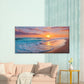 Beach Sunset Ocean Waves Office Home Room Framed 120x60cm