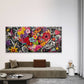 Abstract Floral with Flower Wall Art Canvas Office Home Room Framed 120x60cm