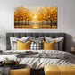 Yellow Leaves Sunset Trees Wall Art canvas office home room framed 120x60cm