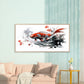 Vibrant Red Koi Fish Wall Art Canvas Office Home Room Framed 120x60cm