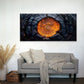 Featuring a Burnt Tree Ring Wall Art Canvas Office Home Room Framed 80x45cm