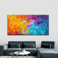 Vibrant Abstract Brushstroke Wall Art Canvas Office Home Room Framed 120x60cm