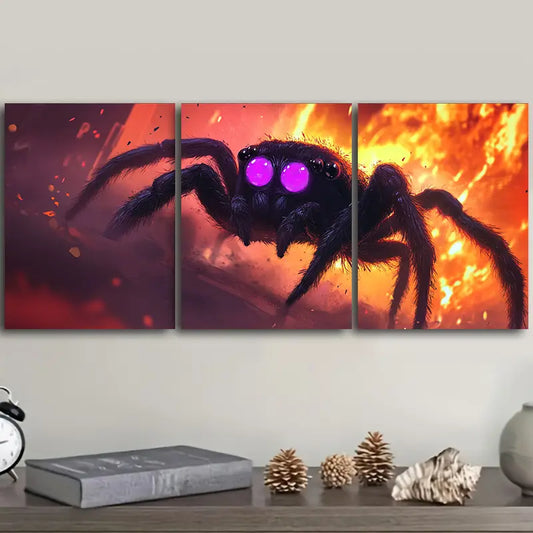 3pcs Spider Monster Metal Print Ready to Hang Art