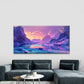 Pastel Mountains, Moonlit Wall Art Canvas Office Home Room Framed 120x60cm