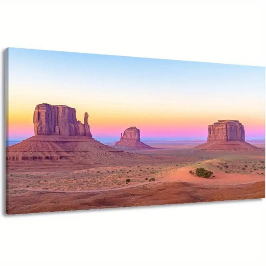 Dawn Scenery Rock Formations Desert Wall Art canvas office home room framed 120x60cm
