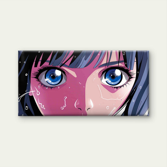 Face of a Young Anime Girl Wall Art Canvas Office Home Room Framed 80x45cm