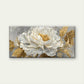 White & Golden Floral Wall Art Canvas Office Home Room Framed 80x45cm