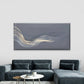 Floating Black Gold Line Wall Art Canvas Office Home Room Framed 120x60cm