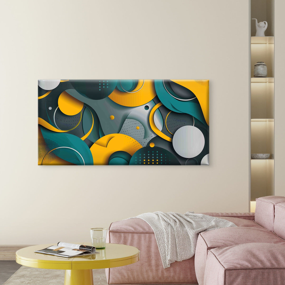 Minimal Abstract Dark Blue Wall Art Canvas Office Home Room Framed 120x60cm