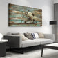 Vintage Airplane Retro Propeller Aircraft Wall Art canvas office home room framed 120x60cm