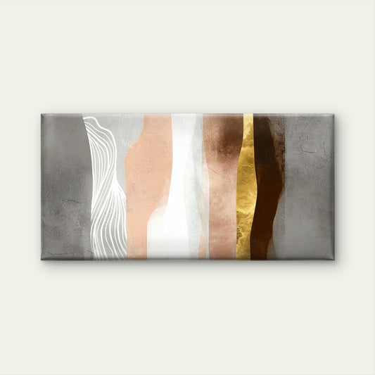 Abstract Blush Pink Brown Stripe Wall Art Canvas Office Home Framed 80x45cm