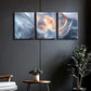 3pcs Abstract Light and White Metal Print Ready to Hang Art
