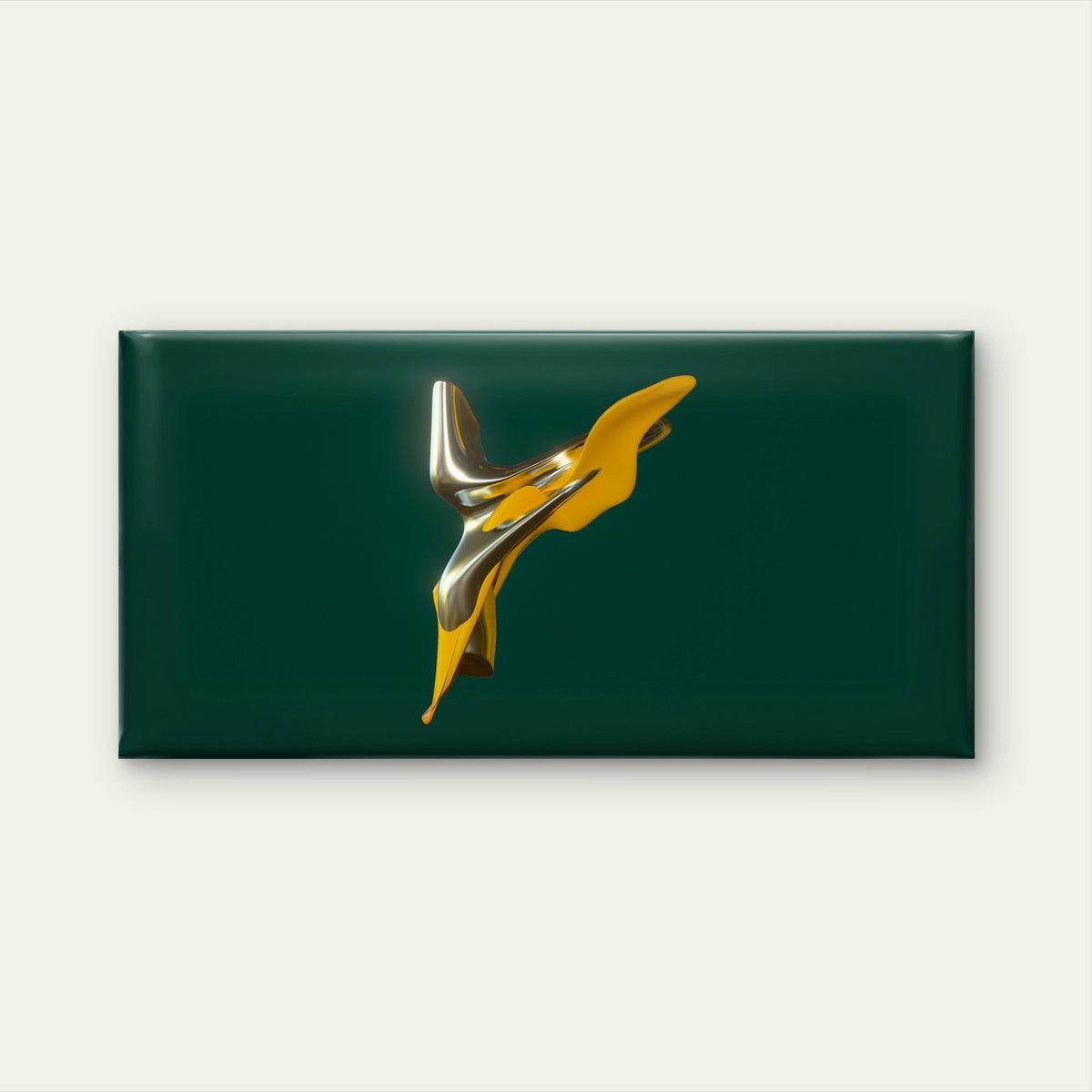 Abstract Yellow Silver Form Wall Art Canvas Office Home Room Framed 80x45cm