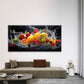Images of Fresh Fruit Splashes Wall Art Canvas Office Home Room Framed 120x60cm
