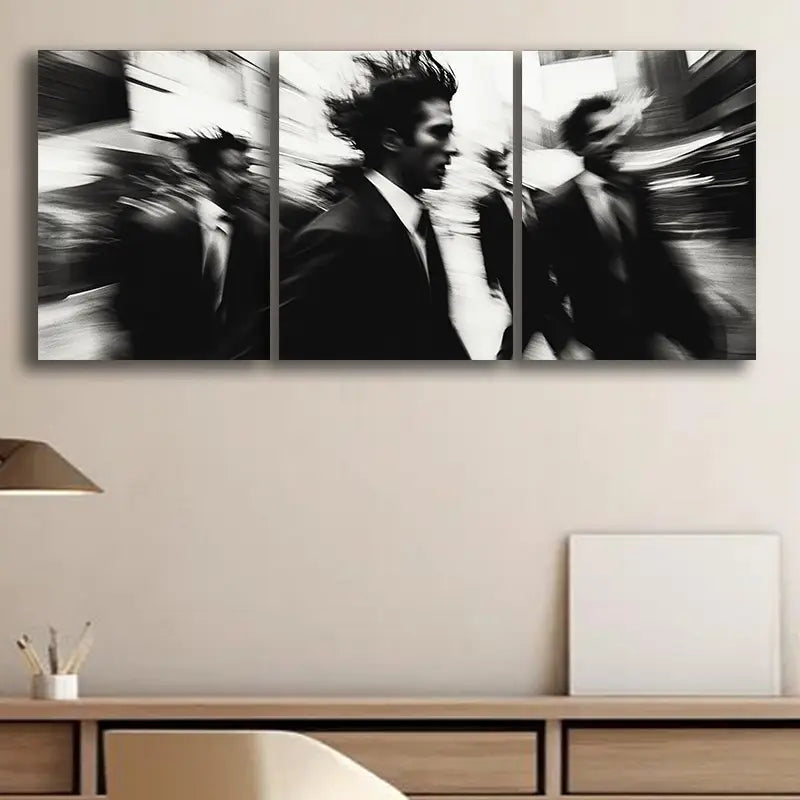 3pcs Busy Pedestrian Metal Print Ready to Hang Art