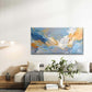 Abstract Pattern in Blue Yellow Wall Art Canvas Office Home Room Framed 80x45cm