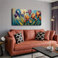 Colorful Flower Irises Wall Art Canvas Office Home Room Framed 120x60cm