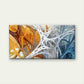 Abstract Blue And Golden Paint Wall Art Canvas Office Home Room Framed 120x60cm