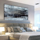 Abstract Deep Blue Black Vintage Wall Art canvas office home room framed 120x60cm