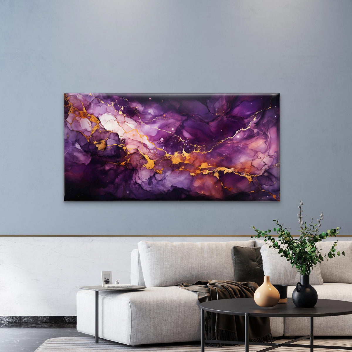 Abstract With Marble Elements Wall Art Canvas Office Home Room Framed 80x45cm