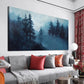 Foggy Forest Black & White Nature Wall Art canvas office home room framed 120x60cm