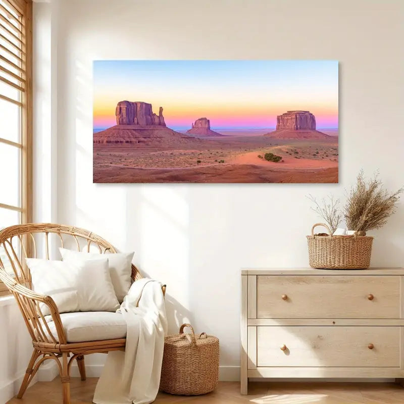 Dawn Scenery Rock Formations Desert Wall Art canvas office home room framed 120x60cm