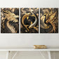 3pcs Light Luxury Style Golden Fashion Abstract Animal Art Wall Art Set Canvas Framed 40x60cm - High Quality Print 100% Australian Made Wall Canvas Ready to Hang