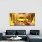 Golden Liquid with Yellow Back Wall Art Canvas Office Home Room Framed 120x60cm
