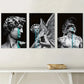 3pcs Modern Art Style David Statue Fashion Art, Wall Art Set Canvas Framed 40x60cm - High Quality Print 100% Australian Made Wall Canvas Ready to Hang