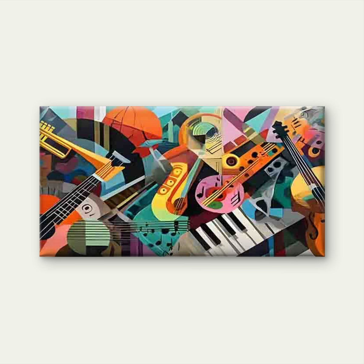 Abstract Style Instrument Wall Art Canvas Office Home Room Framed 120x60cm