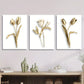 3pcs Modern Minimalist Elegant Flower Design Metal Print Ready to Hang Art