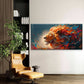 Majestic Lion In Vibrant Colors Wall Art Canvas Office Home Room Framed 80x45cm