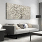 Blooming Flower Tree White Blossoms Green Leaves Wall Art canvas office home room framed 120x60cm
