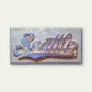 Glitter Seattle City Name Art Wall Art Canvas Office Home Room Framed 80x45cm