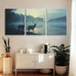 3pcs Nature Scene with Two Deer and Elk by the River Metal Print Ready to Hang Art