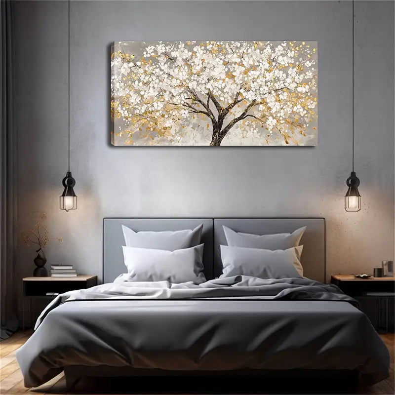 Modern Minimalist Cherry Blossom Wall Art Canvas Office Home Room Framed 120x60cm