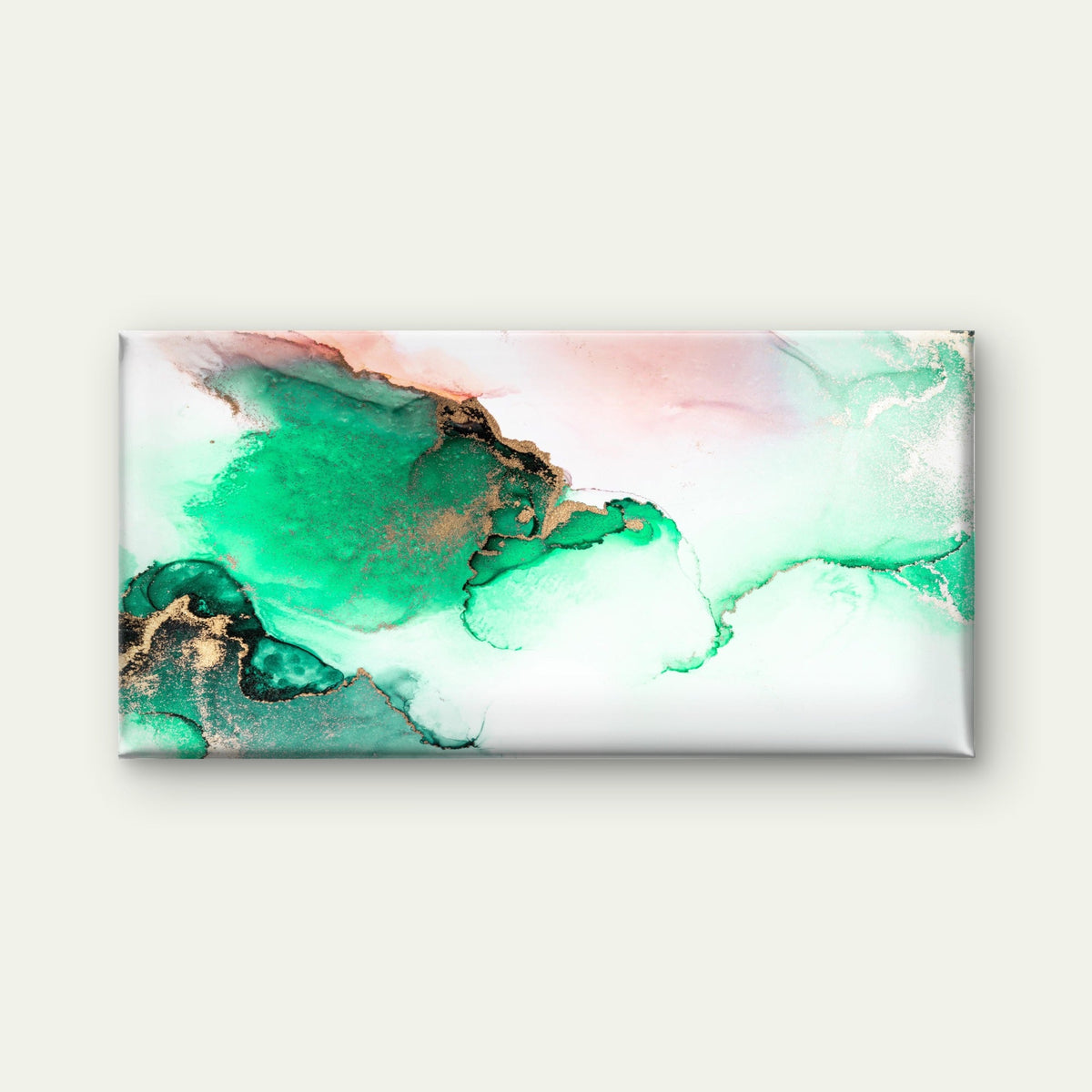 Jade Currents Golden Mist Wall Art Canvas Office Home Room Framed 120x60cm