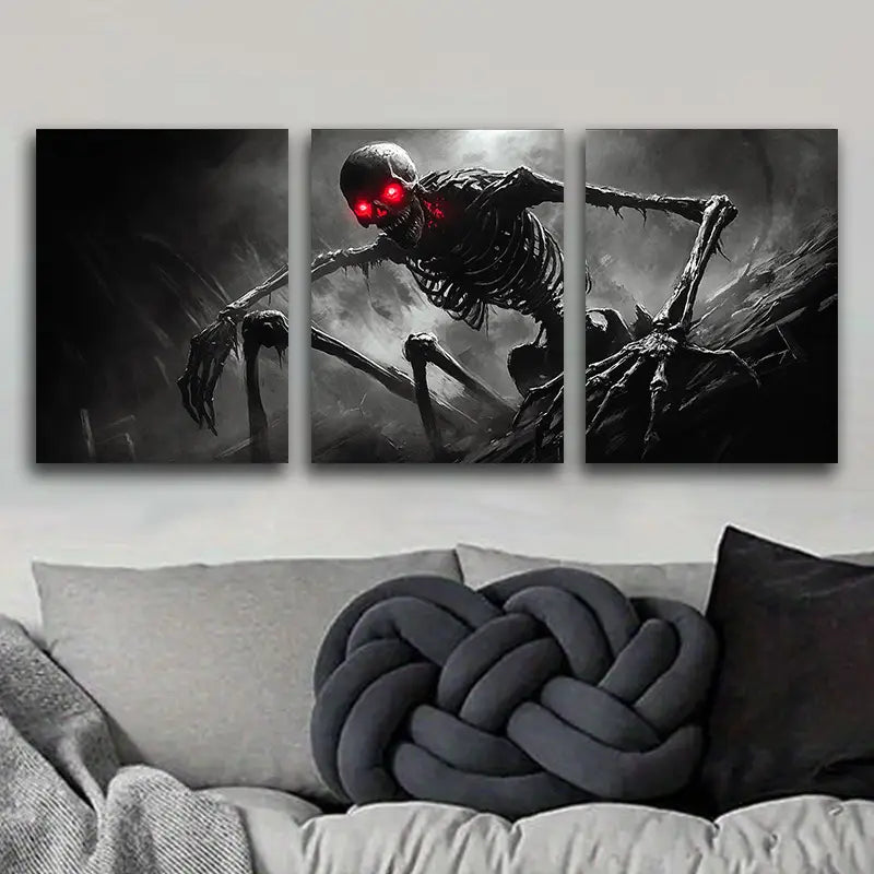 3pcs Hell-Monster Theme Metal Print Ready to Hang Art