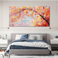 Vibrant Colorful Leaves Modern Abstract Wall Art canvas office home room framed 120x60cm