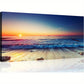White Ocean Beach Sunrise Ocean Waves & Sandy Shore Wall Art canvas office home room framed 120x60cm