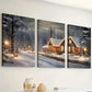 3pcs Modern Forest Igloo Landscape Art Winter Wall Art Set Canvas Framed 40x60cm - High Quality Print 100% Australian Made Wall Canvas Ready to Hang